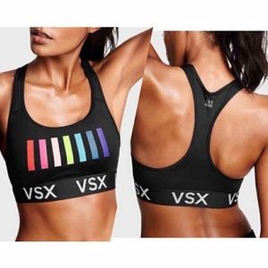 COPY - VS black rainbow "the player" racerback sports bra